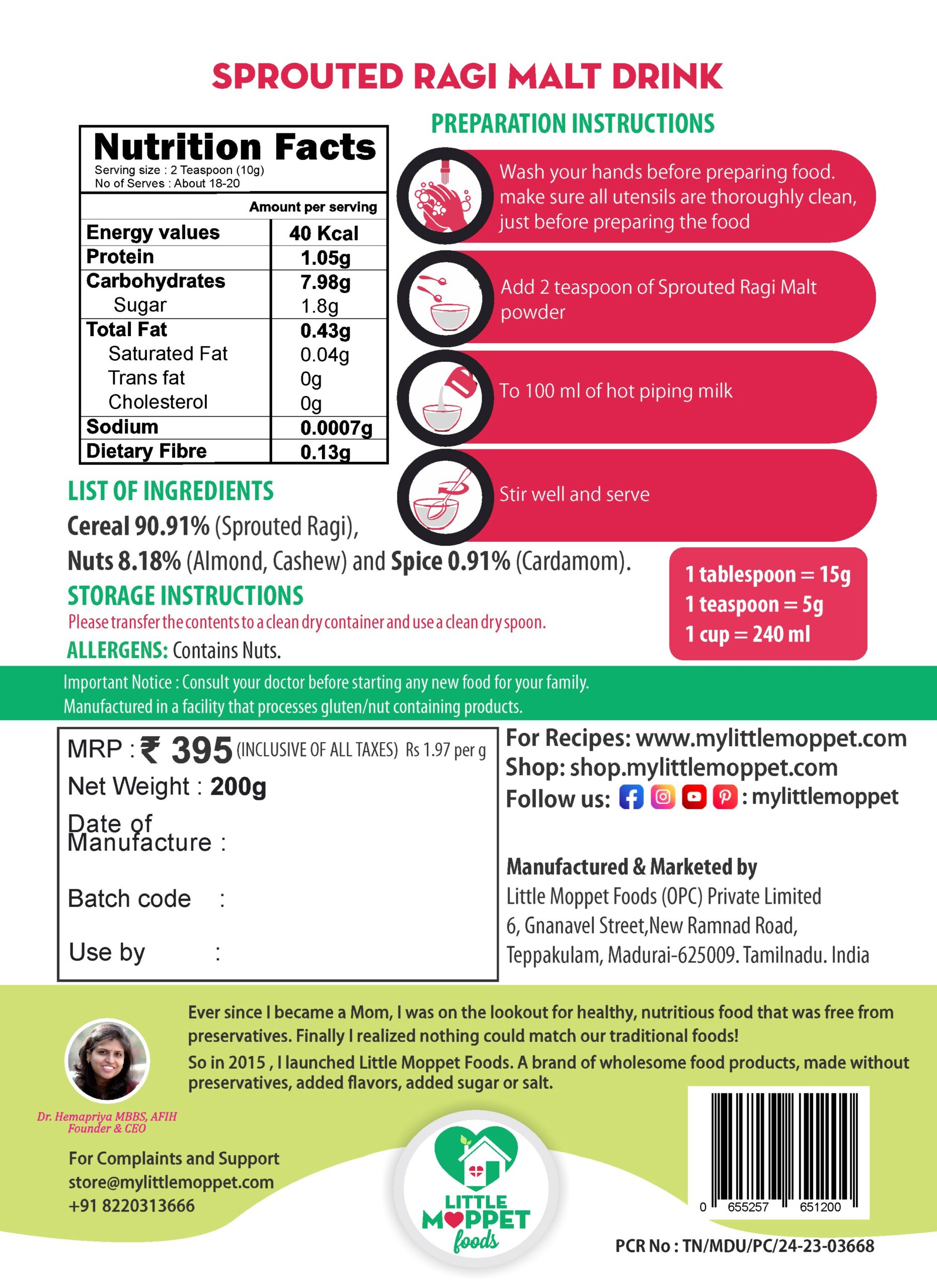 Sprouted Ragi Malt Drink