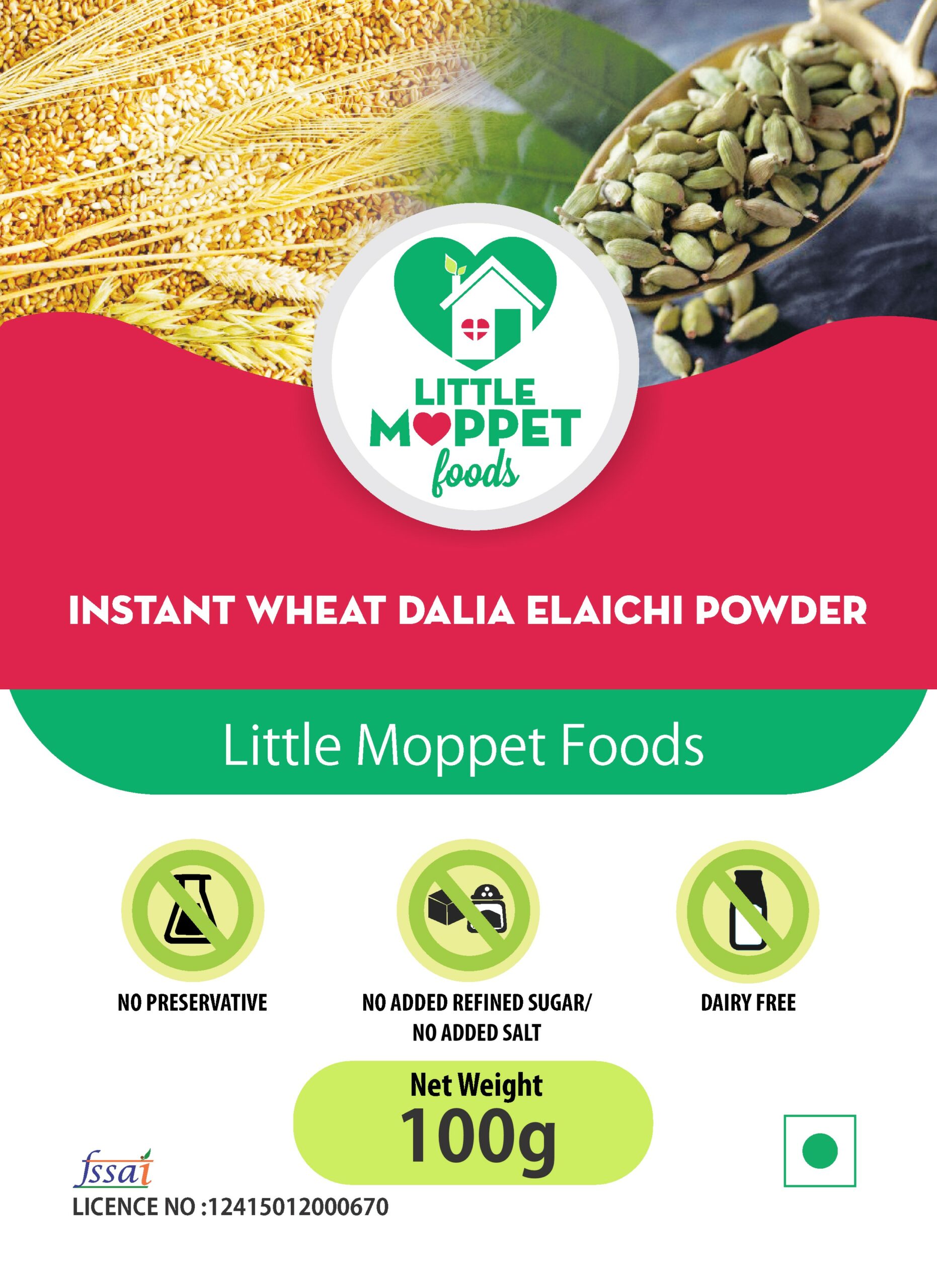 Instant wheat Dalia Elaichi Powder