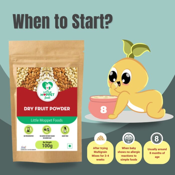 When can we give dry fruits powder for babies