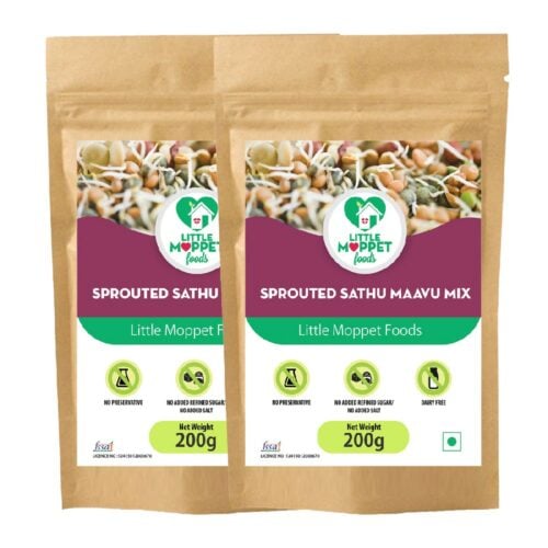 Sprouted Sathumaavu Health mix is a protein rich weight gaining powder for babies, toddlers, kids. Sprouting of the ingredients increases the nutrition.