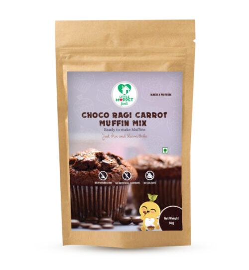 Choco Ragi Carrot Muffins for Kids