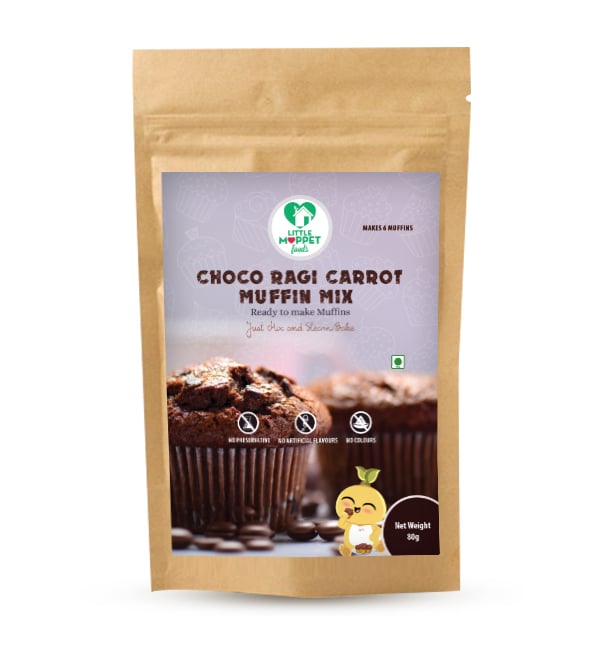 Choco Ragi Carrot Muffins for Kids