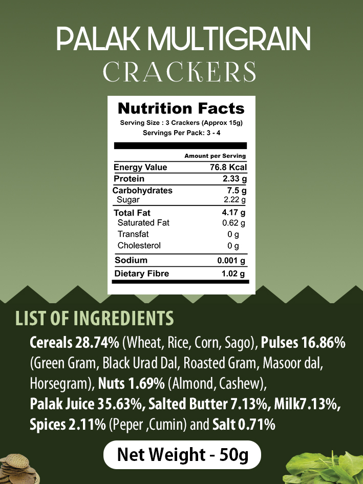 Palak Multigrain crackers