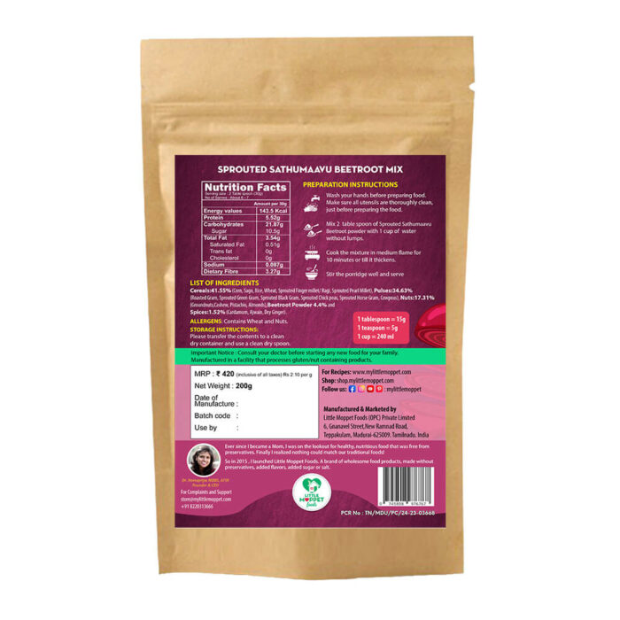 Sprouted Sathumaavu Beetroot MIx