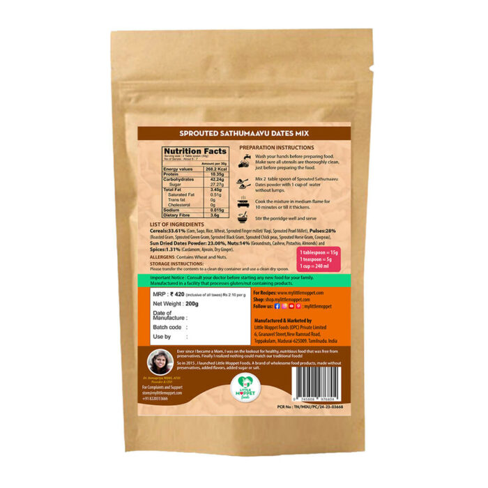 Sprouted sathumaavu dates mix