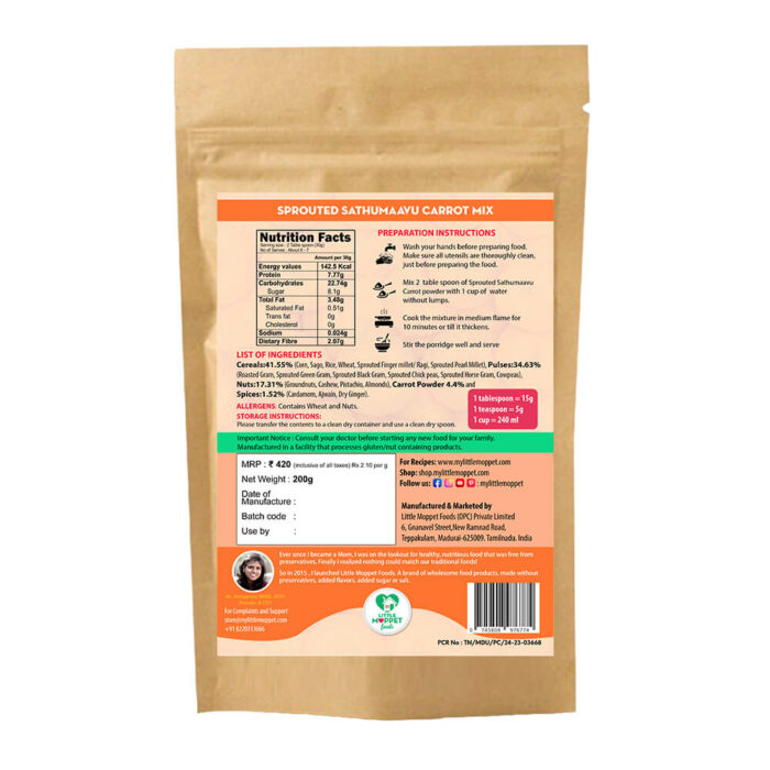 Sprouted Sathumaavu Carrot Mix