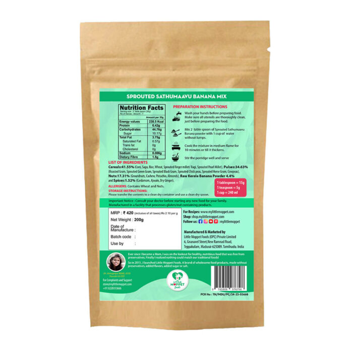 Sprouted Sathumaavu Banana Mix