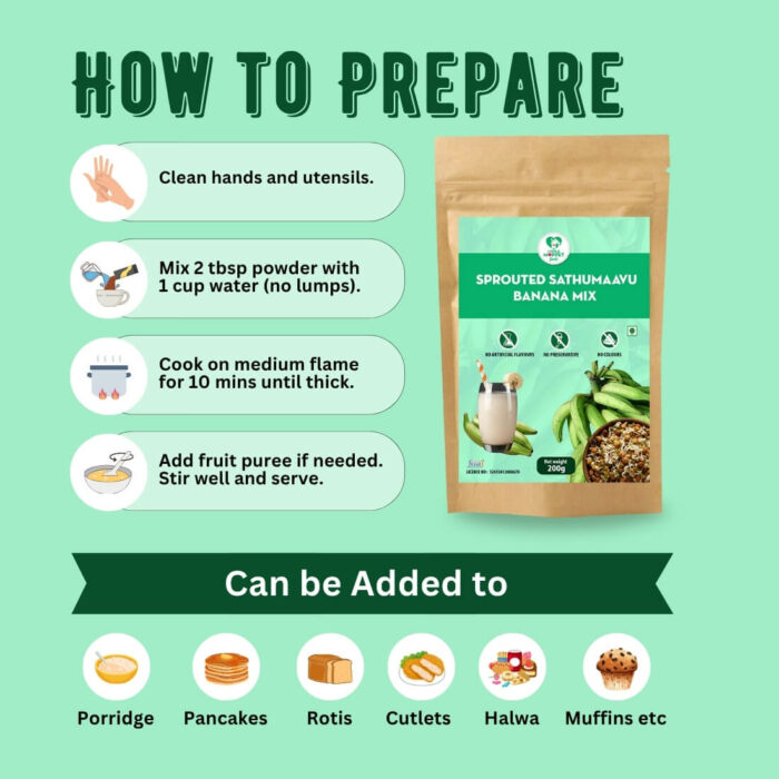 Sprouted Sathumaavu Banana Mix