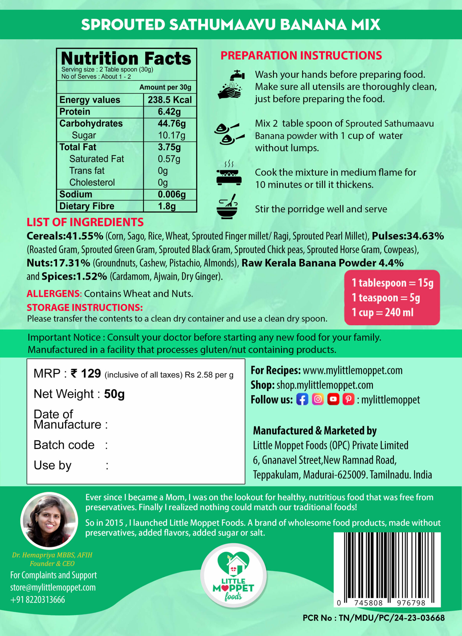 Sprouted Sathumaavu Powder Super Saver - 5 Flavours - Image 9